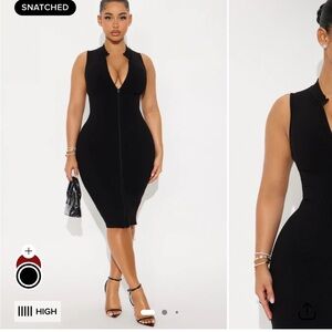 Fashion Nova Black Midi Dress